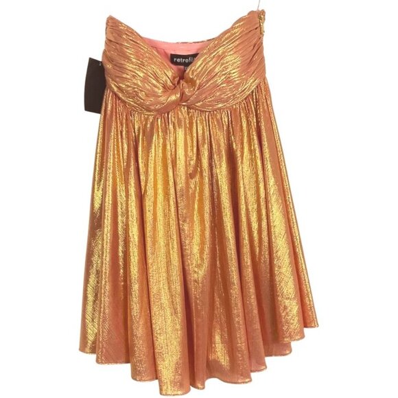 NWT Retrofete Kaiser Dress, in Apricot, size XXS, 95% polyester, 5% spandex - Picture 3 of 16